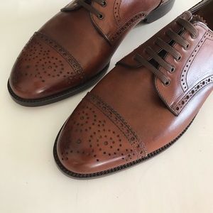 New Salvatore Ferragamo Brogue Leather Shoes